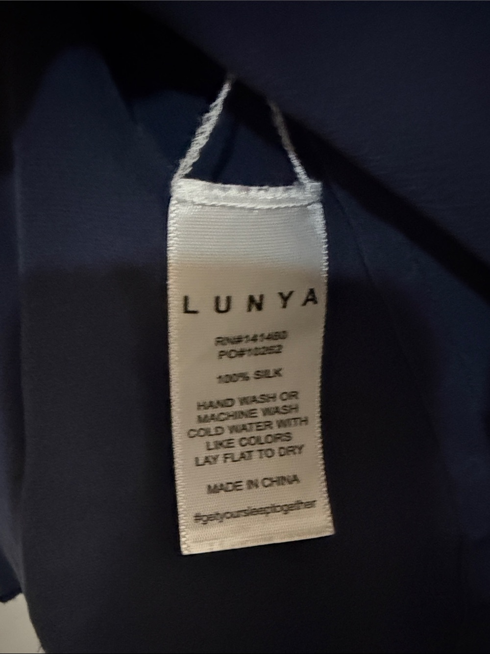 lunya Navy Sleeveless Silk Camisole - Picture 3 of 5